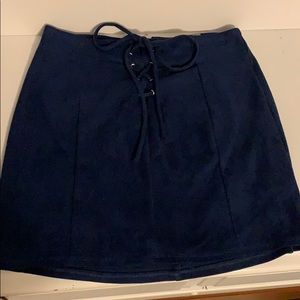 velvet mini skirt